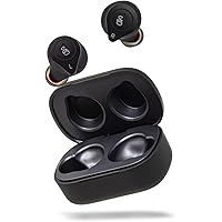 Sounds Good Ultimate V6 Wireless Earbuds, Bluetooth 5.2 in-Ear Black Headphones, USB-C Charging Case, Qi Compatible, IPX5 Wat
