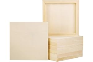 ADXCO 8 Pack Wood Panels 8 x 8 Inch Unfinished Wood Canvas Wooden Panel Boards for Painting, Pouring, Arts Use with Oils, Acrylics
