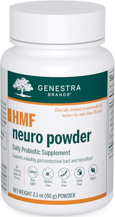 Amazon Com Genestra Brands Hmf Neuro Powder Five Strains Of Probiotics To Promote Gi Health 2 1 Ounces Powder Herbal Supplements Health Personal Care