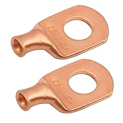 SELTERM 2pcs 8 AWG 3/8" Stud (Wide Pad) Copper Wire