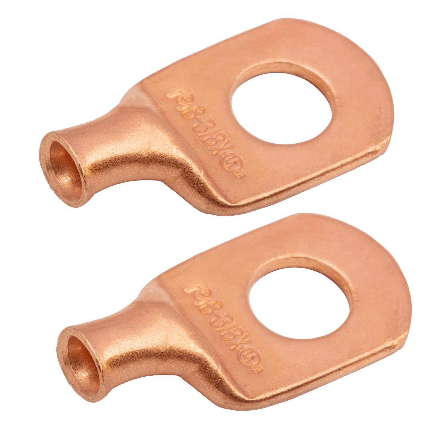 SELTERM 2pcs 8 AWG 3/8" Stud (Wide Pad) Copper Wire