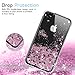 LeYi for iPhone 4S Case,iPhone 4S Liquid Case with HD Screen Protector for Girls Women, Cute Shiny Glitter Moving Quicksand Clear TPU Protective Phone Case Cover for iPhone 4/ 4S/ 4G Rose Gold