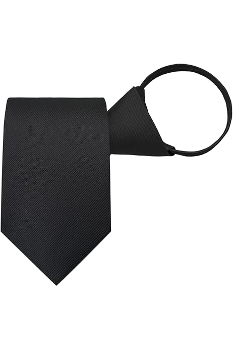 Black Ties New Men's Solid Black Neckties - 2 Pack, 57 Inch, Satin Finish, Full Lined, Formal & Everyday Wear - View #9