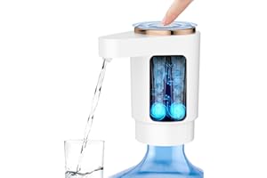 LADFAR Water Bottle Pump, Portable Electric Water Dispenser Pump for 5 Gallon Bottles - USB Charging, Automatic Switch, Rechargeable Battery for Home Kitchen Room Camping