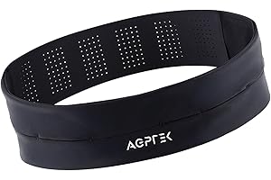 AGPTEK Adjustable Running Belt with Water Bottle, Slim Hydration Fanny Pack for Men Women, No-Bounce Waist Pouch for Running, Gym, Hiking, Workout, Money Belt for All Phones & Essentials, L