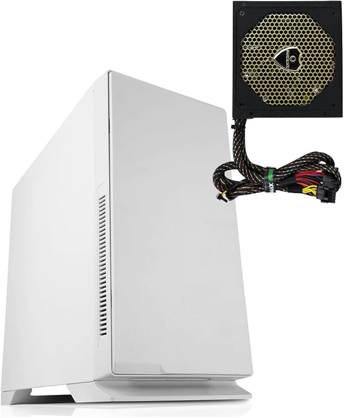 Game Max Silent Gaming PC Case with soundproofing and USB 3.0 White