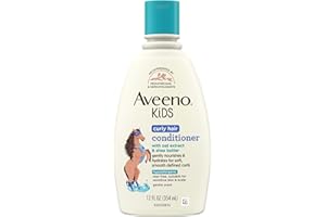 Aveeno Kids Curly Hair Conditioner, 12 fl oz, Liquid, Oat Extract and Shea Butter, Children's, Curly Hair, Nourishing and Hyd