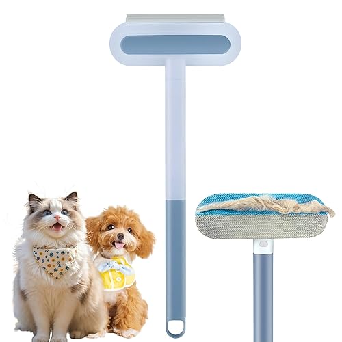 3-In-1 Pet Hair Remover Brush Set, Multifunctional Hair Removal Brush For Dogs And Cats, Reusable Lint Roller With Cleaning Comb, Blue