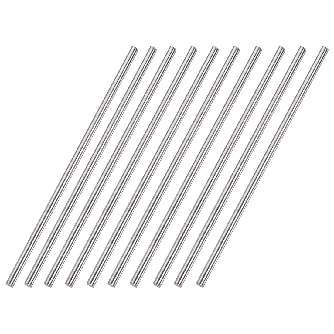 sourcing map 4mm x 200mm 304 Stainless Steel Solid Round Rod for DIY Craft - 10pcs