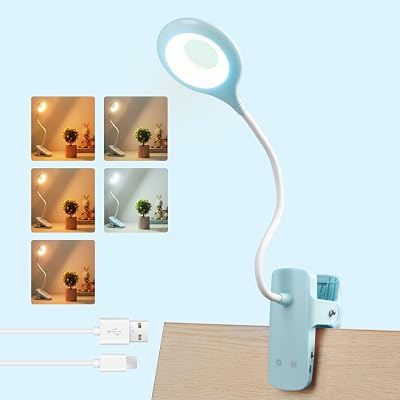 Akynite 3W Rechargeable Clip On Bed Lamp Type C 5 Colours 5 Brightness