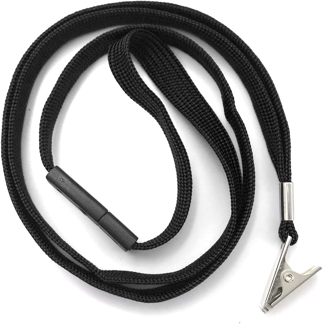 Bird Fiy Lanyards Breakaway Bulk Black Lanyards Neck Flat Safety Badge Lanyard Bulldog Clip (Black, 25 PCS) - Image 5