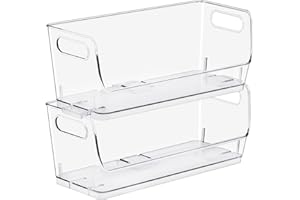 Sorbus Stackable Storage Bins Open Front, Clear Stackable Storage Bins, Pantry Bins for Storage and Organization, Acrylic Sta