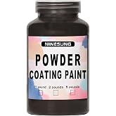 ninesung Powder Coating Paint for Metal Surfaces | Car Paint | Building Materials | Powder Paint for Steel Structures, Factories, Buildings, Playgrounds, Gardens (Black, 4 Ounces)