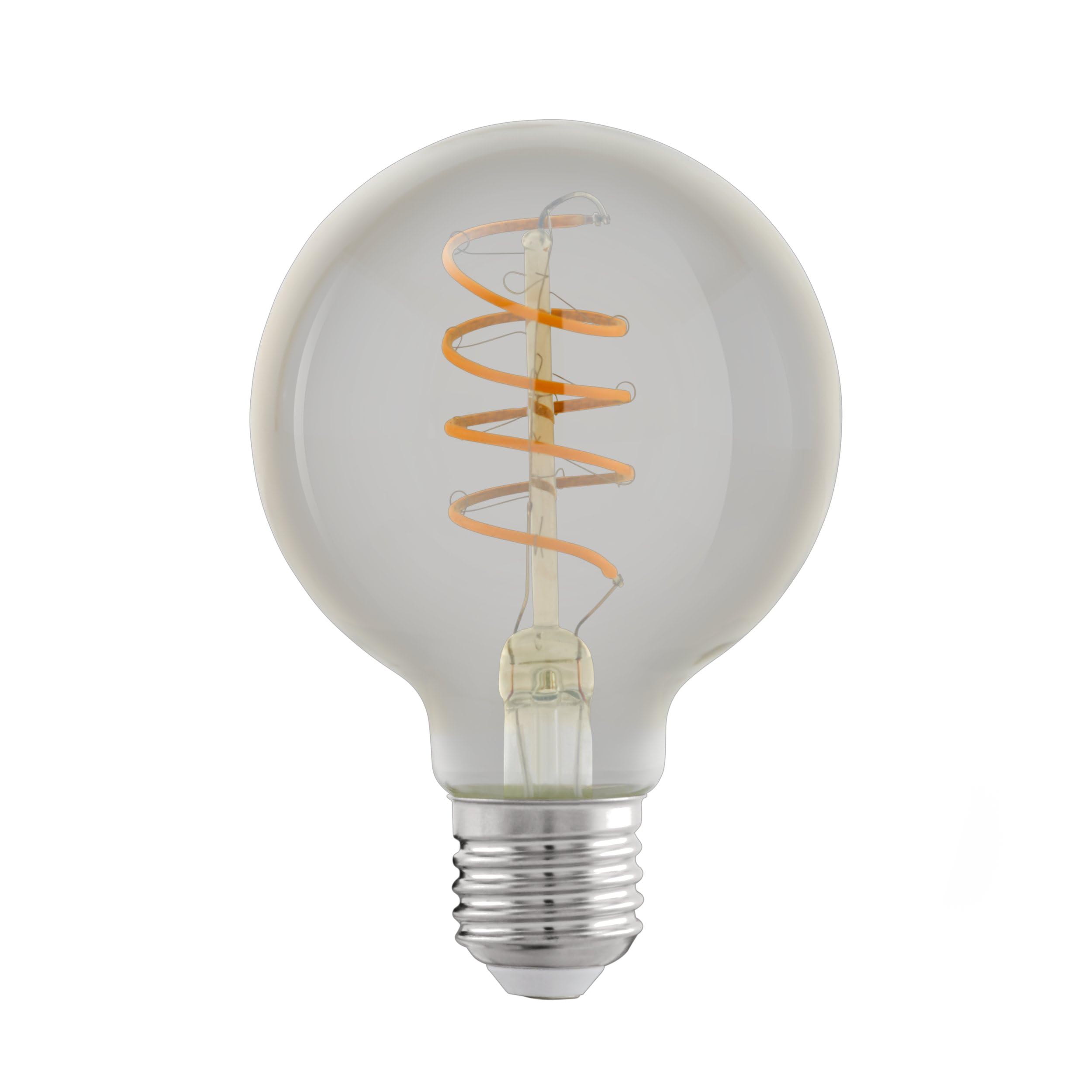 Eglo E27 LED Globe 3 Step dimmable, Vintage Spiral Filament Light Bulb, Edison lamp for Retro Lighting, 4 watt, Warm White Glow, 2200 Kelvin, G80 Ø 3.1"