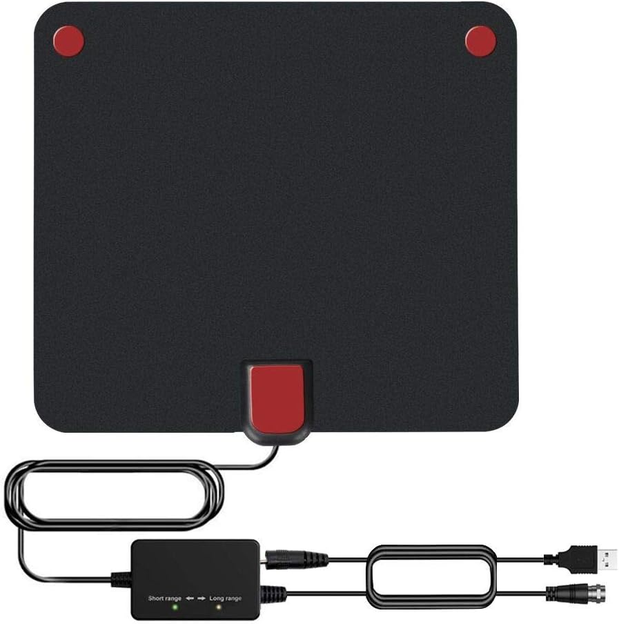 Amplified HD Digital Indoor TV Antenna with 2019 Newest Powerful Amplifier Signal Booster Support 4K 1080P 60-120 Miles Range Digital Antenna for HDTV Free View Channels (120miles)