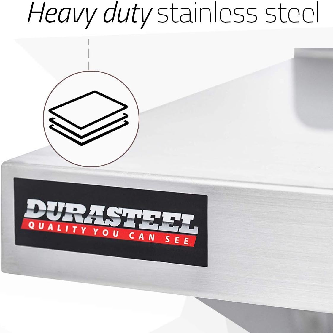 DuraSteel Stainless Steel Wall Shelf - 24" Wide x 12" Deep Commercial Grade - NSF Certified - Industrial Appliance Equipment (Restaurant, Bar, Home, Kitchen, Laundry, Garage and Utility Room): Home & Kitchen