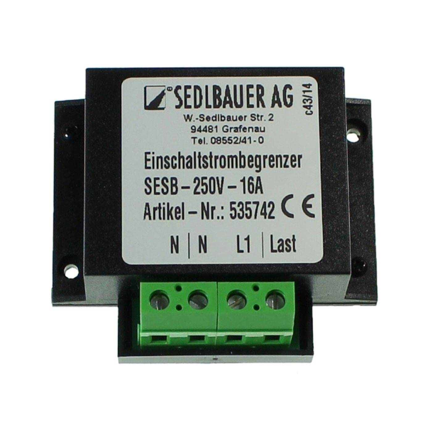 Inrush Current Limiter 230V 16A for Transformers Power Supplies LED Sedlbauer SESB-535742