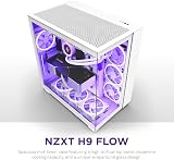 NZXT H9 Flow Dual-Chamber ATX Mid-Tower Case White 360mm Radiator Support view 2