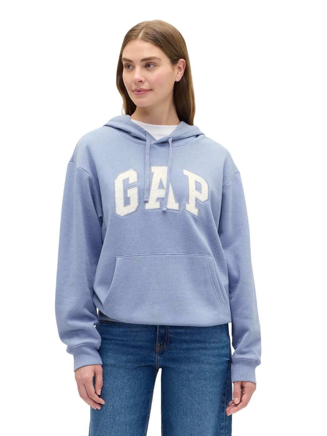 GAP womens Logo Hoodie Hooded Pull-On Sweatshirt Elite Blue XXL Image