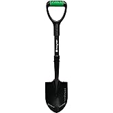 Hooyman Mini Digging Shovel with Heavy Duty Carbon Steel Construction, Ergonomic No-Slip H-Grip Handles, D Handle, and Serrat