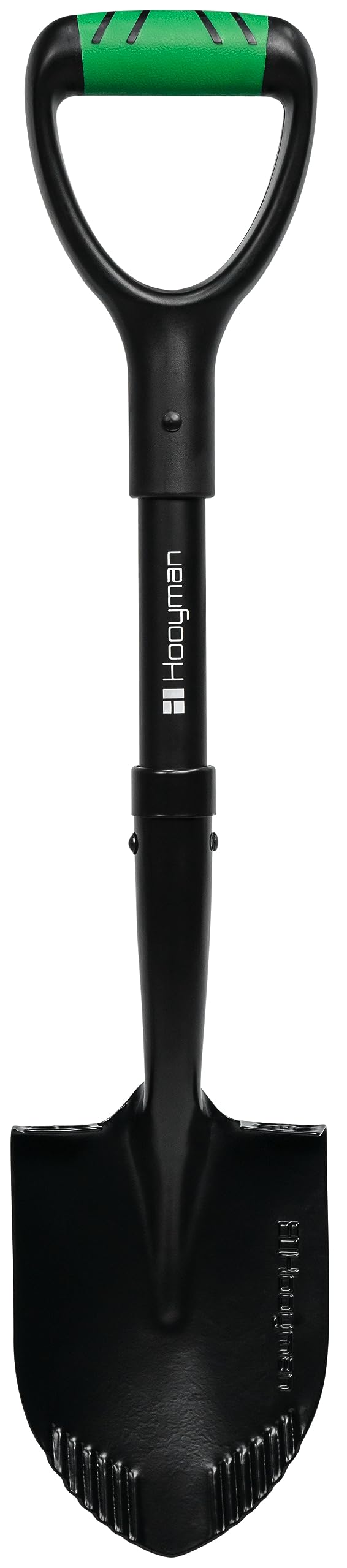 Hooyman Mini Digging Shovel with Heavy Duty Carbon Steel Construction, Ergonomic No-Slip H-Grip Handles, D Handle, and Serrated Blades for Gardening, Land Management, Yardwork, Farming, and Outdoors