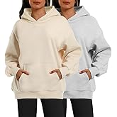 XFIFM 2 Pack Womens Oversized Hoodies Sweatshirts Fleece Hooded Pullover Tops Sweaters Casual Comfy Fall Fashion