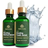 Tree of Life Facial Serum for Face - Skin Care Face Serums, Hydrating, Skin Care Duo Serums, Smooth Dry & Sensitive Skins (Luxe Morning and Evening Youth, 2 x 1oz)