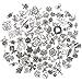 Keyzone Wholesale 100 Pieces Tibetan Silver Plated Mixed Jungle Animal Plant Charms Pendants DIY for Jewelry Making and Crafting