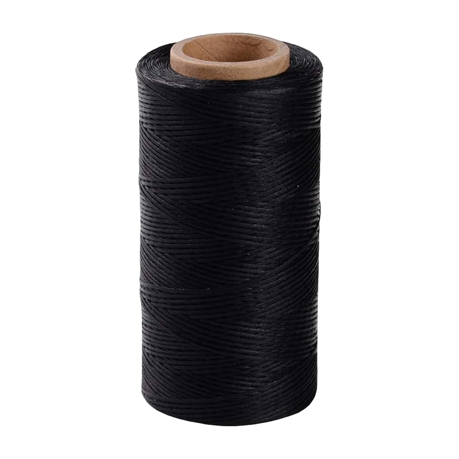Waxed Thread, 150D 1mm Thick Strong Thread, 260M Leather Sewing Waxed String for Leather DIY Projects, Bookbinding, Shoe Repairing, Heavy Fabrics, Bags - Black