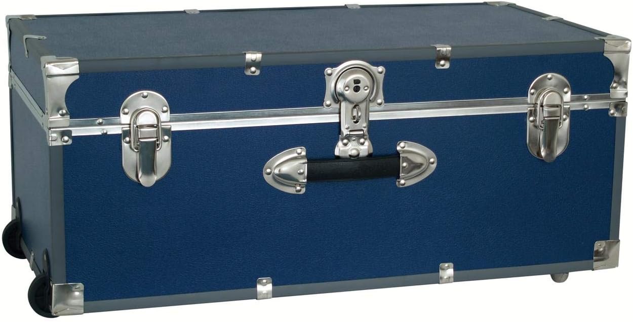 30" Footlocker Trunk with Wheels (Navy Blue)