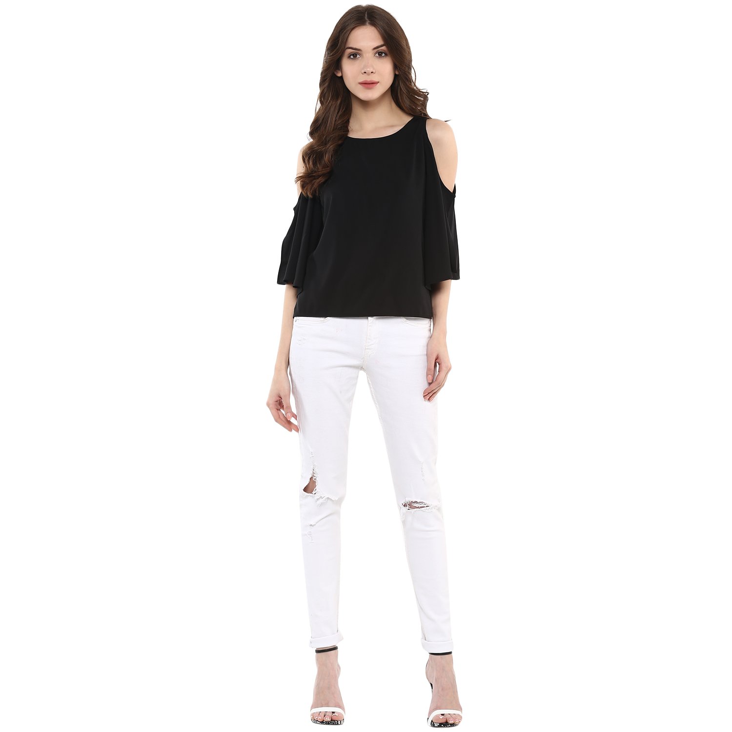 harpa women's polyester cold shoulder top