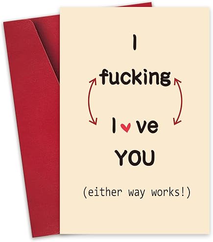 Funny Anniversary Card For Husband - Naughty Humorous Greeting Card With Envelope