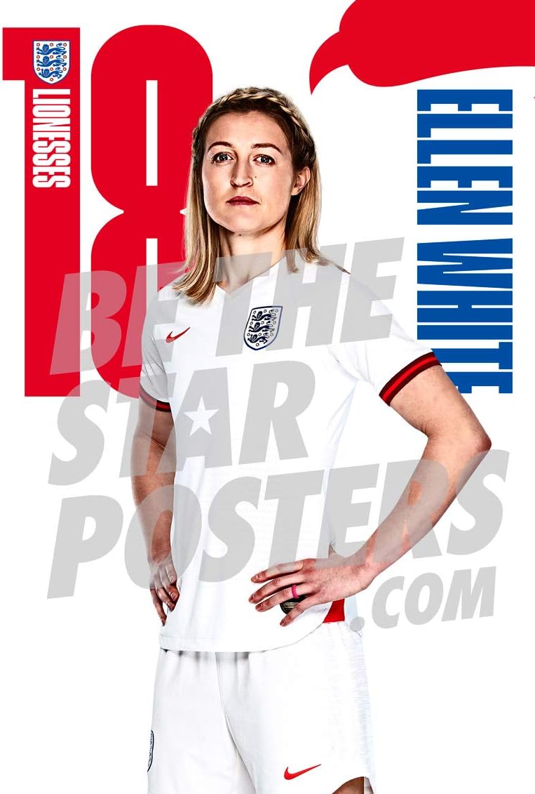 England Women's Lioness Ellen White A1 Football Poster/Print/Wall Art