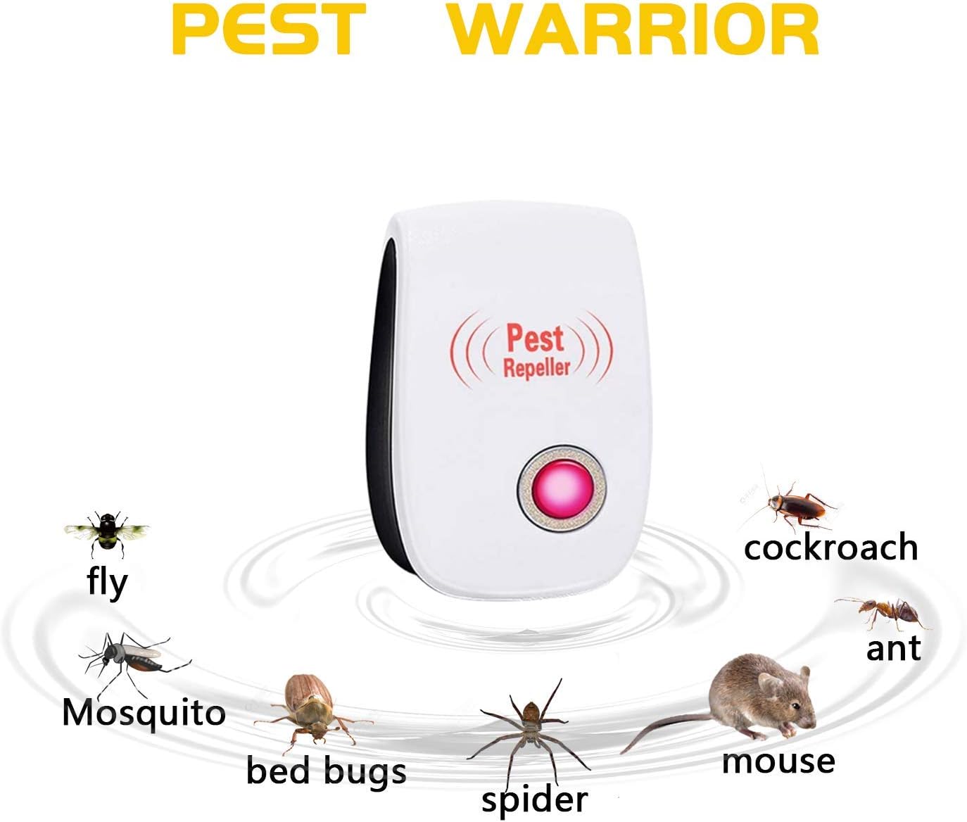 pergoods Ultrasonic Pest Repeller,6 Pack Electronic Plug in Mice and Rat Repeller, Pest Control Insect Spider Repellent Mice Repellent Bugs Control for Spiders, Ants, Mosquitos, Flies - Image 4