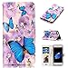 iPhone 8 Plus Wallet Case, iPhone 7 Plus Case Cover, JanCalm PU Leather Wallet Case with [Detachable Wrist Strap][Multi Card/Cash Slots] Stand Flip Magnetic Cover + Crystal Pen (Butterfly/Purple)