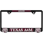 Elektroplate Officially Licensed – Texas A&M University Black Metal License Plate Frame with 3D Logos affixed | Premium Metal Car Tag Holder | Weather-Proof Automotive Accessory