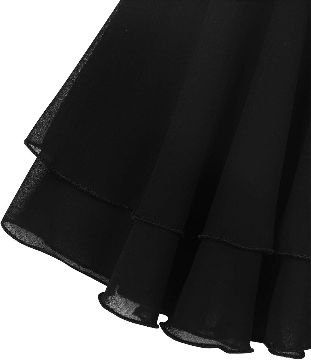 moily Little Big Girls 2 Layers Chiffon Ballet Dance Mini Skirts with Elastic Waistband Basic Pull-On Dress: Clothing