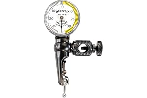 Starrett 711 Last Word Dial Test Indicator with Body Clamp and Case - White Half Shaded Face, .030" Range, 0-15-0 Dial Reading, .001" Graduation - 711FSZ
