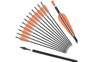 Archery Carbon Crossbow Bolts 16/18/20 Inch Arrows with Half Moon Nock for Targets Practice Hunting Changeable Arrowhead