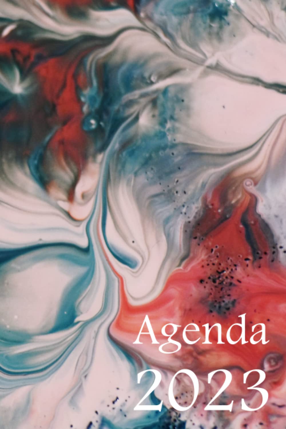 Agenda 2023: Agenda 2023 journalier une page par jour avec heure | 365 jours ,Planificateur | un jour = une page | avec planification mensuel | 6x9 ... De Peinture Aquarelle Rouge Et Bleu