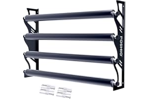 FOSHIO Vinyl Holder with Mounting Hardware,Metal Rack Heavy Duty Vinyl Storage Tool for 4 Rollers of Vinyl,Transfer Paper Tap