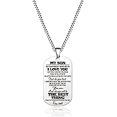 Jstud To My Son Necklace from Dad Mom Never Forget How Much I Love You Birthday Christmas Gifts Dog Tag Necklace