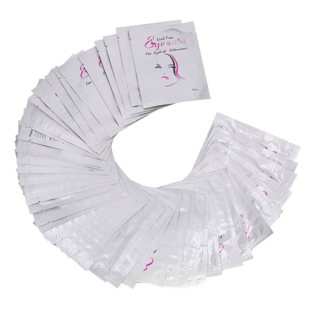 Vinmax 100 Pairs Set,Under Eye Pads, Lint Free Lash Extension Eye Gel Patches for Eyelash Extension Eye Mask Beauty Tool (girl grid)