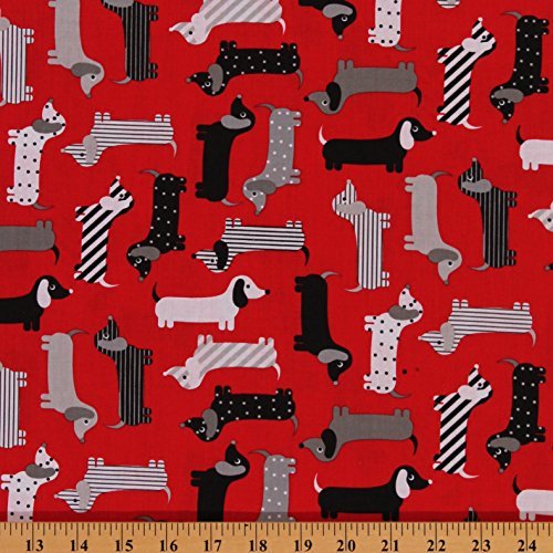 Dachshund Fabric by the Yard Kritters in the Mailbox Dachshund Fabrics