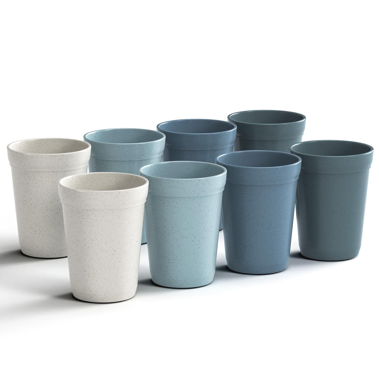 Photo 1 of 12 Oz Plastic Cups Reusable, Set of 8 Wheat Straw Drinking Cups, Microwave and Dishwasher Safe BPA Free Unbreakable Water Cups for Kitchen, Home, Office, and Outdoor Use