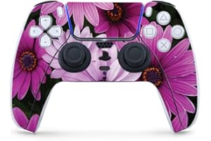 MightySkins Gaming Skin for PS5 / PlayStation 5 Controller - Purple Flowers | Protective Viny wrap | Easy to Apply and Change