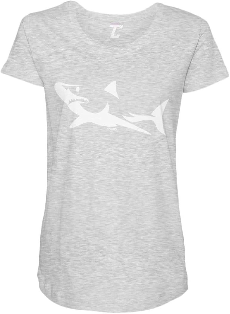 Shark Silhouette - Great White Hammerhead Side Ruched Maternity T-Shirt