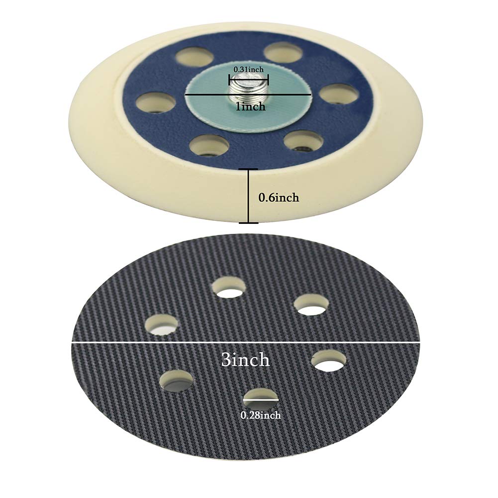 3 Inch 6 Holes Hook and Loop Backing Plate 5/1624 Threads Polishing