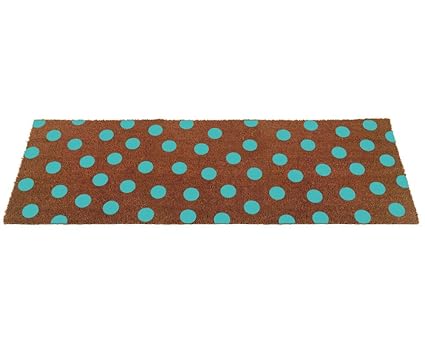 Amazon Com Extra Large Polka Dot Coir Doormat Light Blue