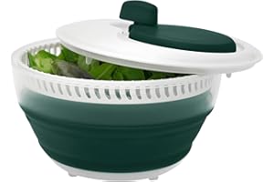 Starfrit Collapsible Salad Spinner 3L Capacity - Compact Storage - Basket Doubles as Colander - Bowl Can Be Used For Serving
